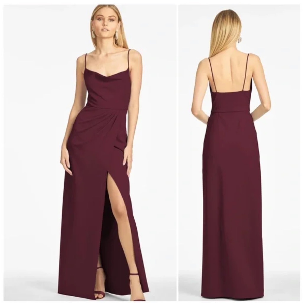 Sachin & Babi Paulina Bridesmaids 4-Way Stretch Crepe Gown In Deep Wine